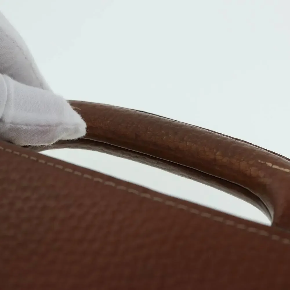 LOEWE Anagram Attache Case Trunk Leather Brown Gold